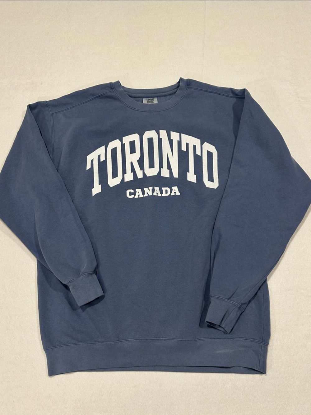 Unisex Toronto Canada Crewneck Sweatshirt In Slate Blue, Size L